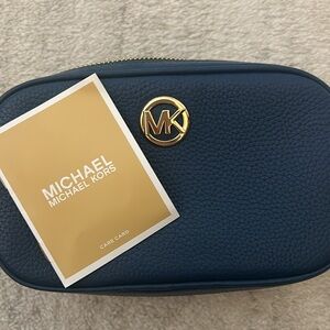 Michael Kors Fulton double zip cross body in royal blue